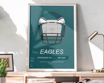 Minimalist Philadelphia Eagles Helmet Poster, NFL Poster, Philadelphia Eagles Poster, Office Wall Art, Minimalist Poster Download