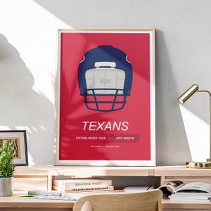 Minimalist Houston Texans Helmet Poster, NFL Poster, Houston Texans Poster, Man Cave Decor, Minimalist Poster Download