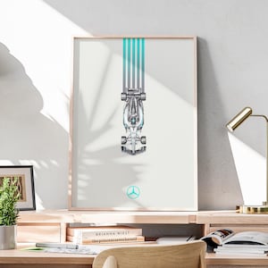 Minimalist Mercedes F1 Poster, Formula 1 Gift, F1 Wall Art, Formula 1 Poster, F1 Digital Print, Mercedes Formula 1 Poster, Minimalist F1