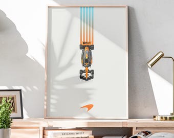 Minimalist McLaren F1 Poster, Formula 1 Gift, F1 Wall Art, Formula 1 Poster, F1 Digital Print, McLaren Formula 1 Poster, Minimalist F1