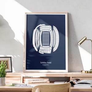 Minimalist Soldier Field Poster, NFL Poster, Chicago Bears Poster, Office Wall Art, Minimalist Stadium Poster Download