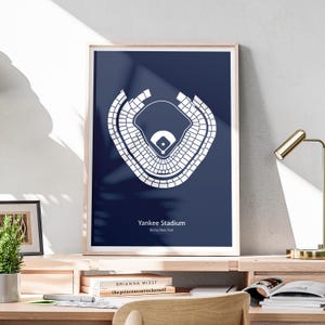 Minimalistisches Yankee Stadion Poster, MLB Poster, New York Yankees Poster, Büro Wandkunst, Minimalistisches Stadion Poster Download