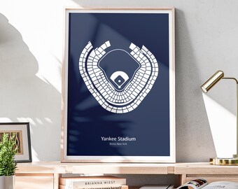 Minimalist Yankee Stadium Poster, MLB Poster, New York Yankees Poster, Office Wall Art, Minimalist Stadium Poster Download