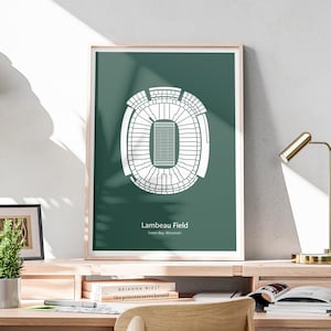 Minimalist Lambeau Field Poster, NFL Poster, Green Bay Packers Poster, Office Wall Art, Minimalist Stadium Poster Download