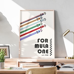 Vintage Formel 1 Poster, Formel 1 Geschenk, F1 Wandkunst, Formel 1 Poster, F1 Digitaldruck, minimalistisches F1 Poster
