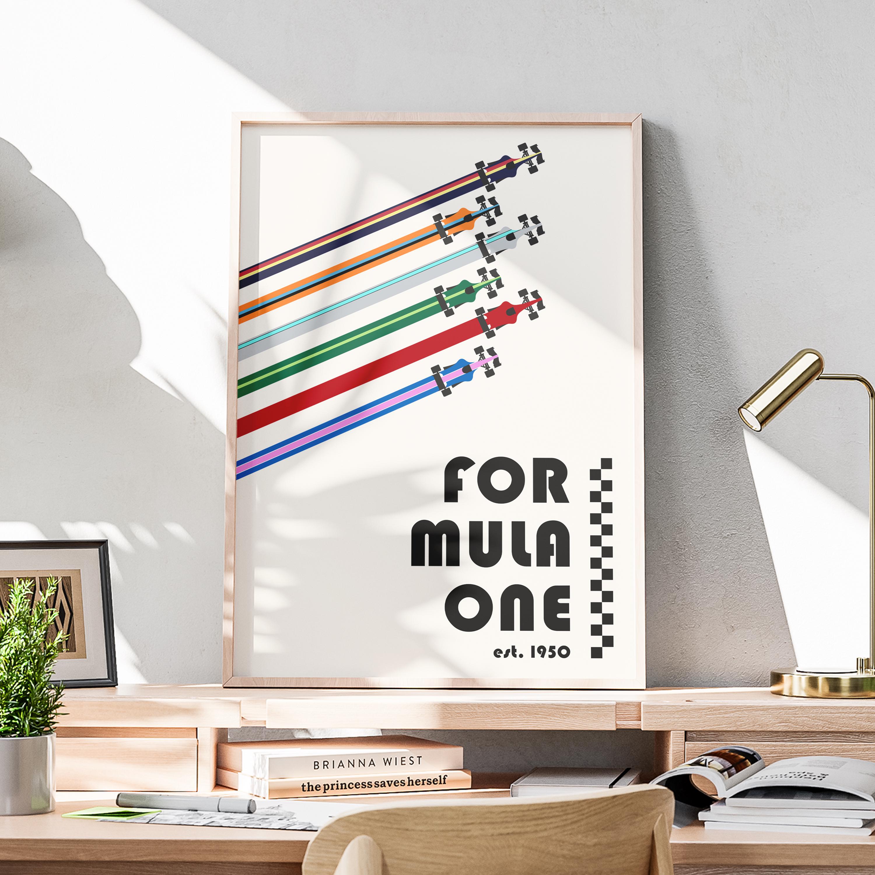 Vintage Formula 1 Poster, Formula 1 Gift, F1 Wall Art, Formula 1 Poster, F1 Digital Print, Minimalist F1 Poster