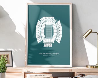 Minimalist Lincoln Financial Field Poster, NFL Poster, Philadelphia Eagles Poster, Office Wall Art, Minimalist Stadium Poster Download