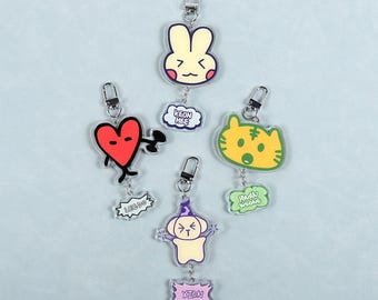 Llaveros acrílicos con diseño de Oneus Fromm Doodle