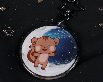 Llaveros de resina epoxi con purpurina Oneus USS Moon