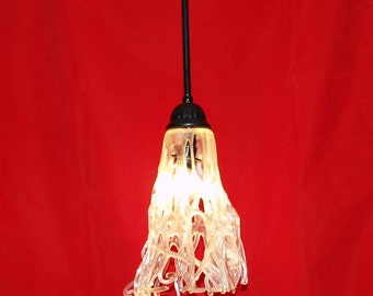 Fused Glass WIld and Tangled Light Pendant Fixture