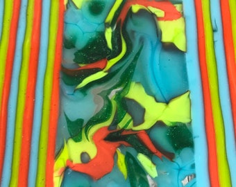 Bright Fused Glass Platter