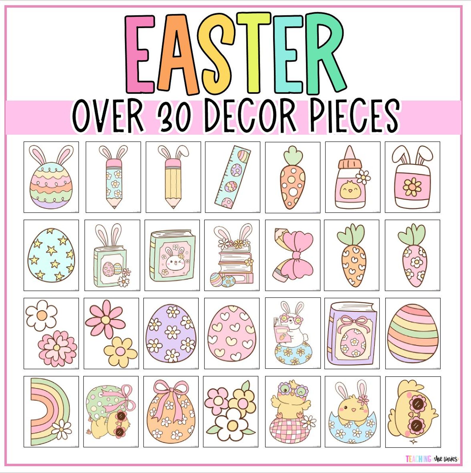 Easter Themed Bulletin Board Kit | Cutesy Classroom Spring Decor ...