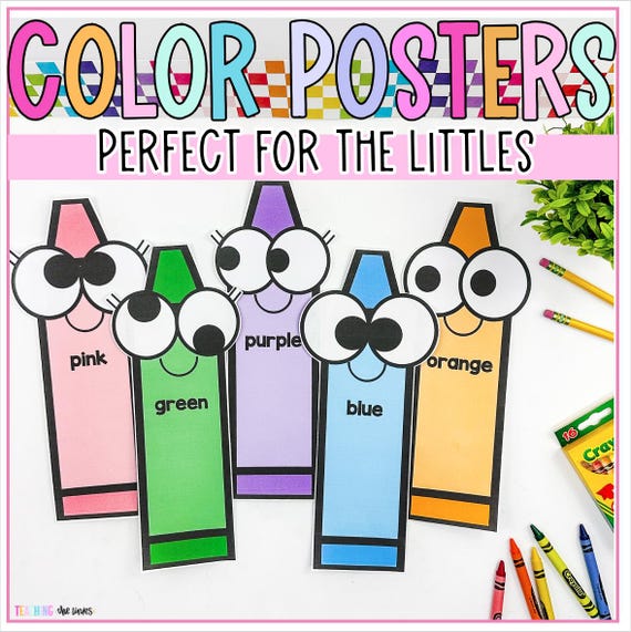 Elementary Classroom Color Posters | Printable Color Recognition Posters, Rainbow Classroom Decor for Teachers | Instant Download