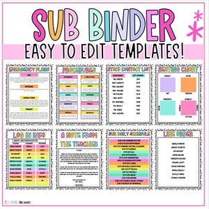 Teacher Substitute Binder | Editable Classroom Emergency Plans, Lesson Plans, Substitute Notes | Instant Download Printable image 4