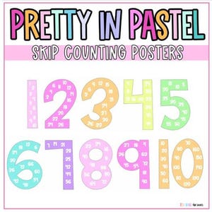 Pretty in Pastel Colorful Skip Counting/Multiplication Poster Numbers | Math Anchor Charts | Multiplication Reference