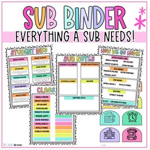 Teacher Substitute Binder | Editable Classroom Emergency Plans, Lesson Plans, Substitute Notes | Instant Download Printable image 5
