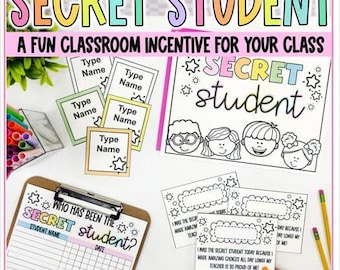 Secret Student Classroom Management Strategy | Pretty In Pastel Editable Classroom Decor | Colorful Classroom | Trendy Classroom