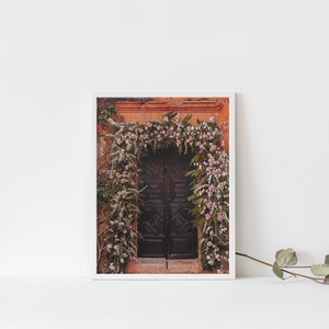 Floral Arched Doorway Digital Download Art San Miguel de Allende Textile Design Mexican homedecor Printable Wall Art Portrait Art image 1