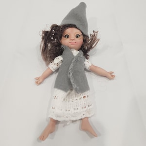 Handmade Poseable Elf Doll-8 Inch Clay Figurine with Movable Arms and Legs,Collectible Fairy Decoration