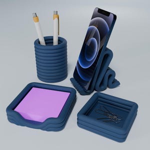 Desk Accessories Set, Desk Organizer, Office Decor, Pencil Holder, Corporate Gift, Office & Desk Storage, Sticky Note Holder, Phone Holder