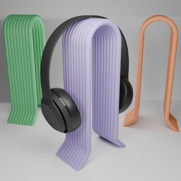 Desk Display Headphone Holder - Custom Color Options - 3D Printed - Stylish Microphone Storage Solution - Gift For Gamers - Gift For Him