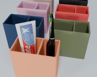 Bath Organizer Caddy - Toothbrush Holder - Bath accessories - Desk Organizer - Modern - Minimalist - Office Organizer - Gift For Husband