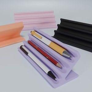 Pen Holder - Pen Holder For Desk - Stacking Pen Tray - Pencil Tray - Desk Organizer - Office Decor - Minimalist - Modern - Desk - Artist