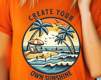 Sunshine Smiles Happiness T-shirt for Her Beach Waves Tshirt for Him Summer Beach Vibes T shirt Gift Fun Beach Day Unisex Graphic Tee