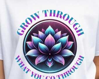 Positive Self-Growth Unisex T-shirt Personal Development Lotus Tshirt  Uplifting Motivational Gift T Shirt Yoga Meditation Mindfulness