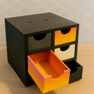 3D Printed Modular Desk Organizer – Stackable Desktop Storage with 6 Drawers