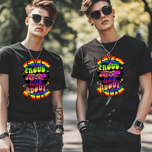 LGBTQ Pride Rainbow RetroT-Shirt, Unique Pride Shirt idea, Gift for Pride Month, Personalizable Gay pride Idea Group Tees Vacation Keepsake