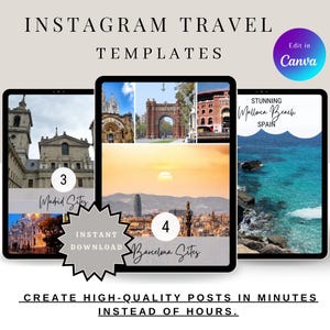 Travel Instagram Templates | Travel Agent Instagram Post | Travel Blogger Templates | Travel Influencer Instagram | Vacation Resort Template