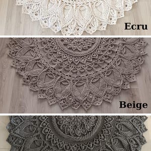 Large Gray Crochet Round Nursery Rug, Washable Cotton Rug, Doily Rug, Bath Mat, Handmade Carpet, Bathroom Rug, Kids Room Rug, New Home Gift image 11