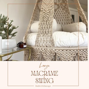 Hanging Chair İndoor, Bedroom Hammock, Large Macrame Swing Chair, Hanging Chair, Adults Swing, Macrame Hammock Chair, Housewarming Gift