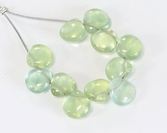 Perlas de prehnita brilolette, lisas, perforadas en la parte superior, 5 mm