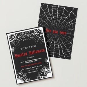 Vintage Halloween Invite Template, Modern Halloween Invite, Printable Halloween Party Invite for All, Editable Instant Digital Download