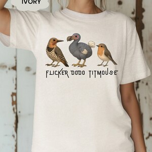 Anti Maga Bird Shirt, Flicker Dodo Titmouse Subtle Fck Trump Shirt, Gift for Democrat, Fck Trump Progressive Liberal Flower Tee,