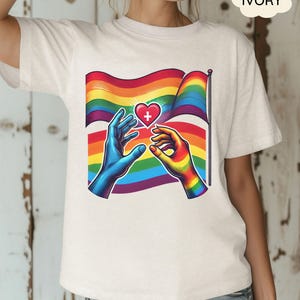 Comfort Colors®  Pride Shirt, Rainbow Shirt, LGBTQ Shirt, Embroidered Pride Shirt, Gay Shirt, Transgender Shirt, Human Rights Shirt, LGBTQ+