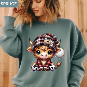 Highland Cow Sweatshirt, Highland Cow Crewneck, Cute Cow Hoodie, Western Crewneck, Highland Cow Shirt, Cow Gifts, Farm Animal Sweatshirt,