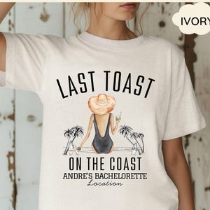 Beach Bachelorette Party Shirts, Last Toast on the Coast, Custom Bachelorette Shirts, Personalized Luxury Bachelorette, Social Club Bach