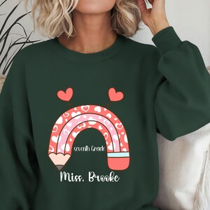 Custom Teacher Sweatshirt, Teacher Mrs Sweatshirt, Cute Teacher Crewneck, Teacher Appreciation gift, Gift for Teacher, Coquette Teacher