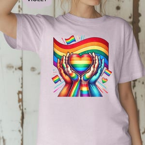 Comfort Colors®  Pride Shirt, Rainbow Shirt, LGBTQ Shirt, Embroidered Pride Shirt, Gay Shirt, Transgender Shirt, Human Rights Shirt, LGBTQ+
