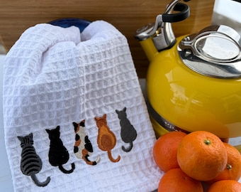 Line of Cats Waffle Towel – Milo and Friends