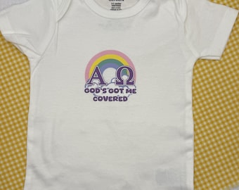 Baby Onesie "God's Got Me Covered"  Christian Infant Bodysuit – Faith-Inspired Baby Gift