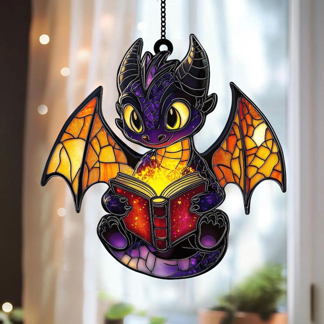 Monstera Leaves Bookish Acrylic Window Hanging, Plant Book Suncatcher