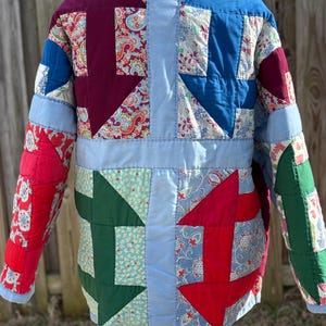 Handmade Vintage Quilt Coat | Snowball Patchwork, Toggle Buttons