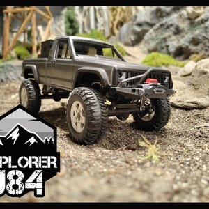 J84 EXPLORER Hard Body: SCX24 & FCX24m Mag Mount Kit, Rock Sliders