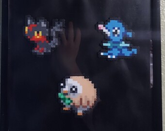 Gen 7 Starter Pokémon Trio Pixel Art