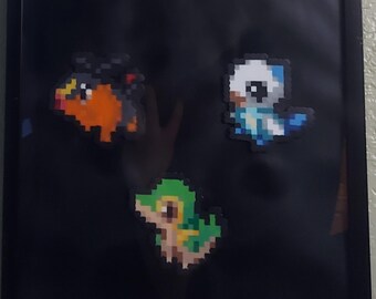 Gen 5 Starter Pokémon Trio Pixel Art