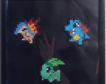 Gen 2 Starter Pokémon Trio Pixel Art